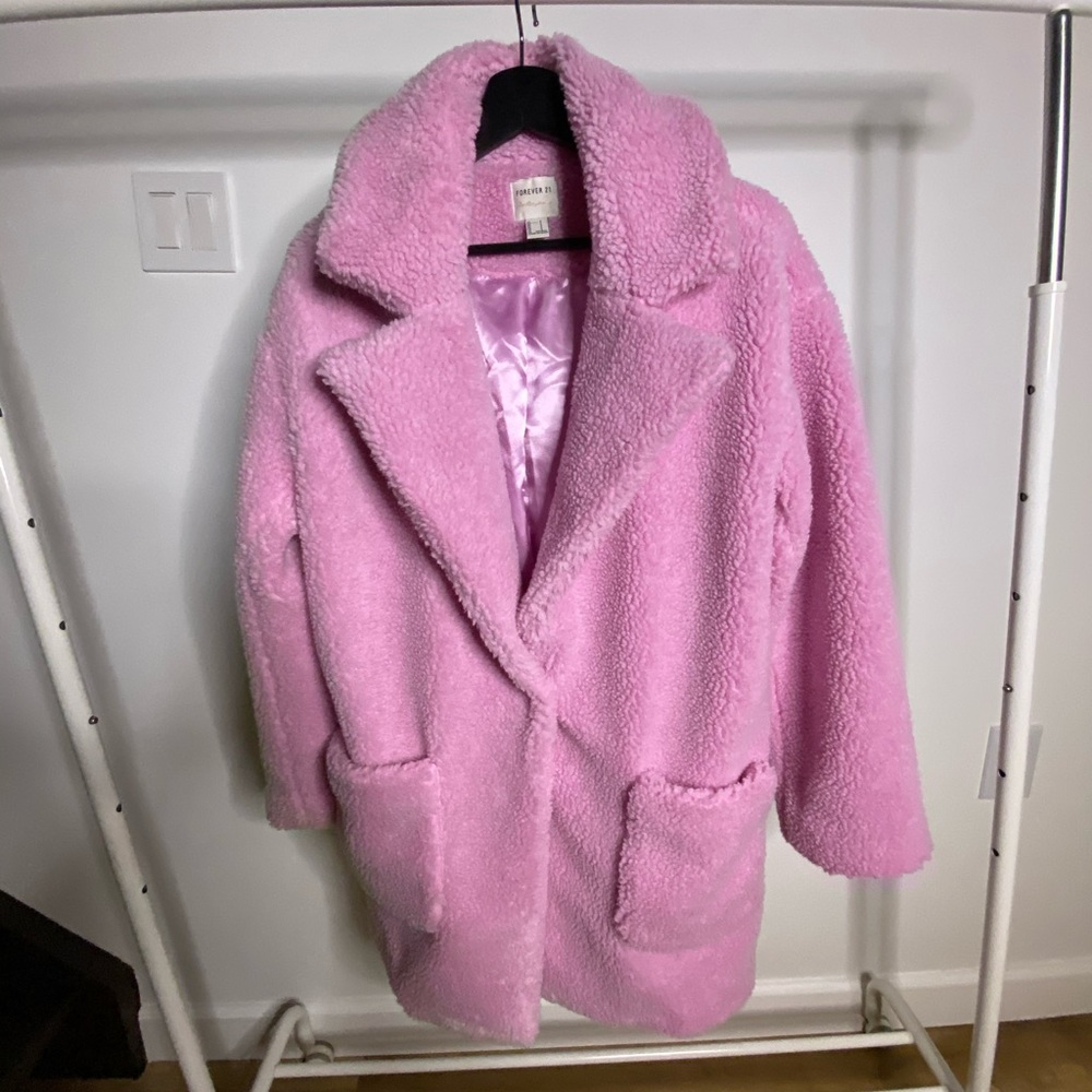 Pink Sherpa Coat